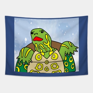 Animal Skier Turtle Mountains Tapestry