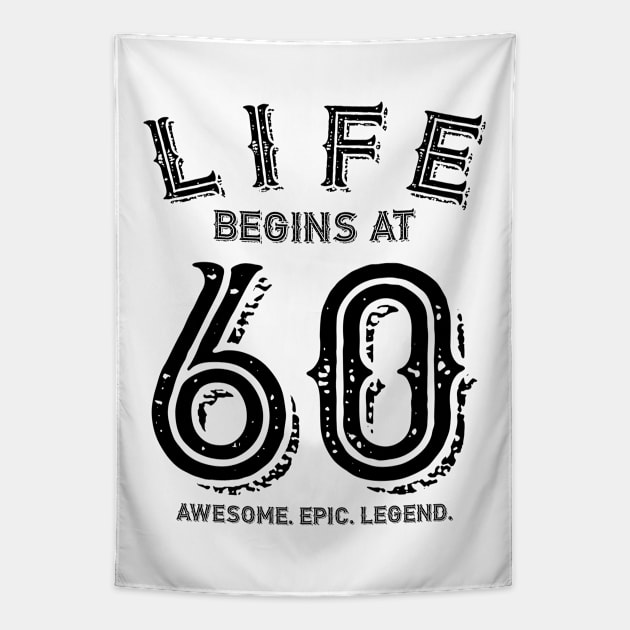 Life Begins at 60 Tapestry by colorsplash