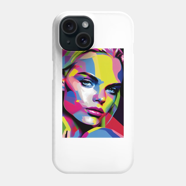 Colorful pop art style woman portrait Phone Case by loucaski
