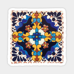 Navy Talavera Tile Magnet