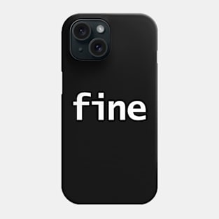 Fine Minimal White Text Typography Phone Case