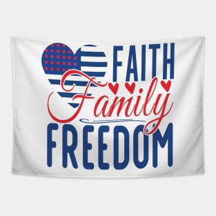 Patriotic Shirts for Men & Women American Flag Shirt Faith Family Freedom Graphic Tee USA Star Stripes Tapestry