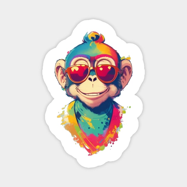 colorful monkey Magnet by Majkel&Majkel