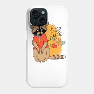 Funny cartoon raccoon and carrot Phone Case