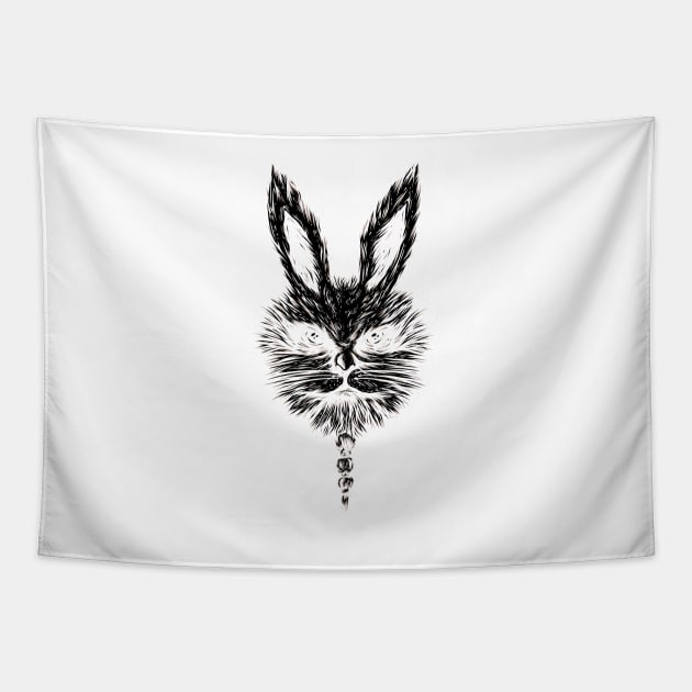 Black Bunny Rabbit Tapestry by Kyra_Clay