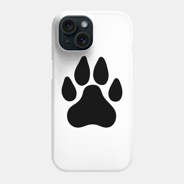 Dog paw print BLACK Phone Case by rocksandcolors