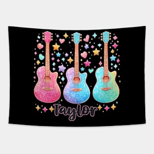 Girl First Name Personalized Groovy 80's Tapestry