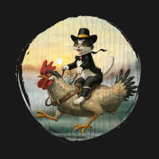 Tuxedo-cat-on-a-chicken T-Shirt