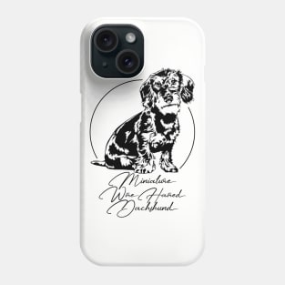 Funny Miniature Wire Haired Dachshund dog portrait Phone Case