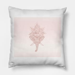 Rose gold abstract elephant Pillow