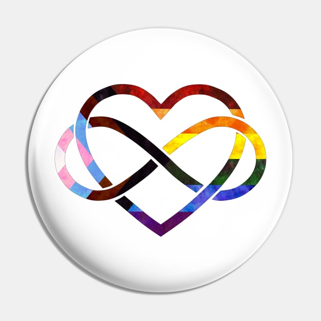 Polyamory Heart - Progress Pride Pin by Tiger Torre