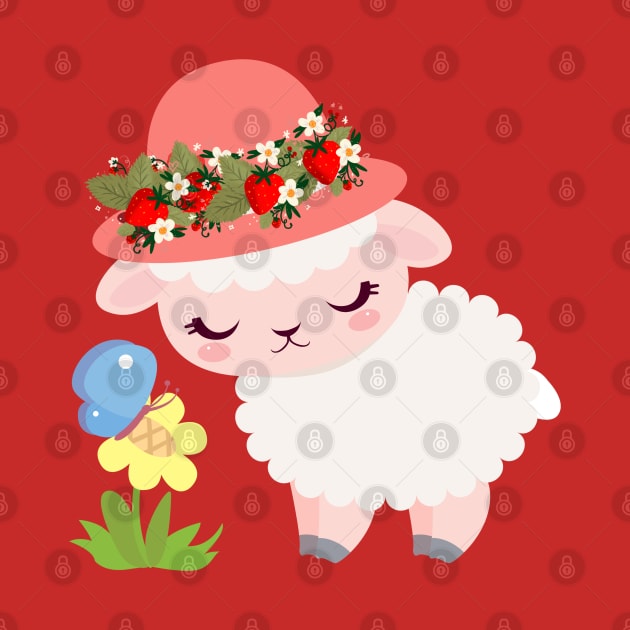 Strawberry shortcake- Cute lamb by tubakubrashop