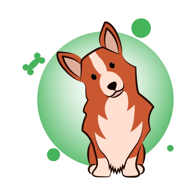 Cute corgi cartoon by Davies Peace