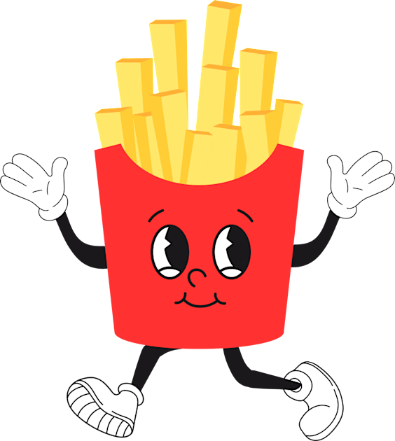 Retro French Fries Grin Face Kids T-Shirt by TheRealGWon