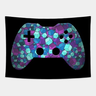 Geometric Blocks Shapes - Gaming Gamer Abstract - Gamepad Controller - Video Game Lover - Graphic Background Tapestry