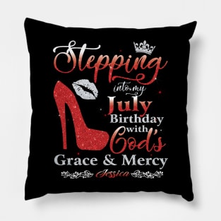 Stepping Into My July Birthday with God's Grace & Mercy Pillow