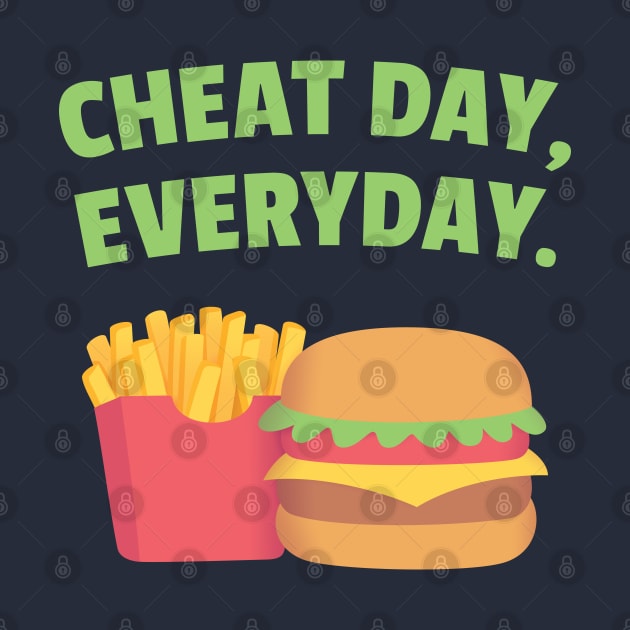 Fries and Burger, Cheat Day, Everyday by rustydoodle