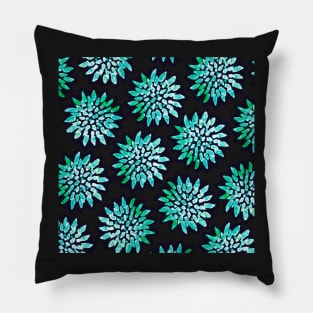 Floral Fireworks of the Sea - Turquoise - Digitally Illustrated Abstract Flower Pattern for Home Decor, Clothing Fabric, Curtains, Bedding, Pillows, Upholstery, Phone Cases and Stationary Pillow