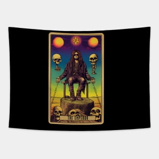 Heavy Metal The Emperor Tarot Card Art Tee: Metallic Authority Tapestry