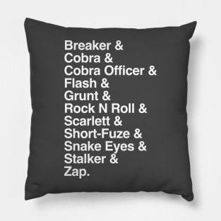 1982 G I Joe lineup Pillow