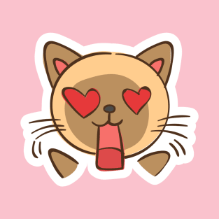 Kitty Cat Animal Pet Design In love Heart Eyes T-Shirt Sticker T-Shirt