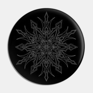 SYM STAR-TRIBAL- SNOWFLAKE DESIGN WHITE OUTLINE-TEEPUBLIC Pin