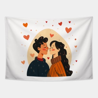 Valentine Romantic couple love birds Tapestry