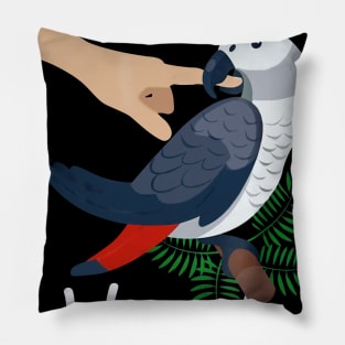 Love Hurts African Grey Parrot Biting Funny Pillow