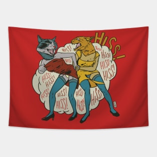 Cat Fight Tapestry