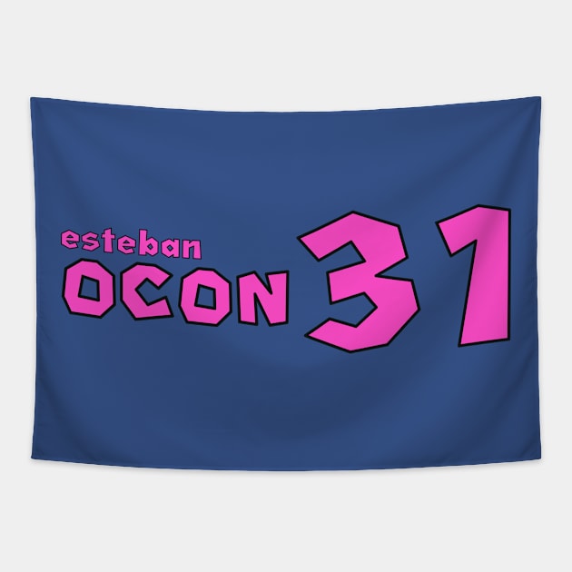 Esteban Ocon '23 Tapestry by SteamboatJoe