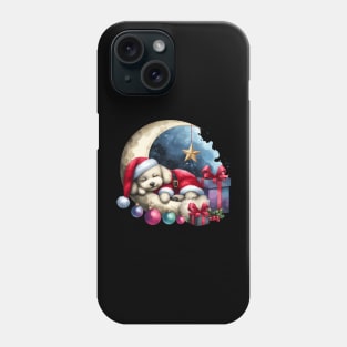 Poodle Dog On The Moon Christmas Phone Case