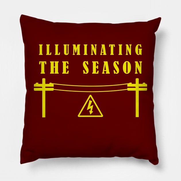 Illuminating The Season - Christmas Lineman / Electrician Pillow by CottonGarb