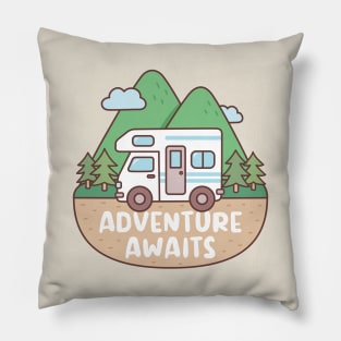 RV Explore Nature And Outdoors, Adventure Awaits Pillow