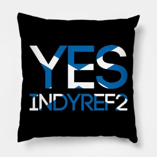 YES INDYREF2, Pro Scottish Independence Saltire Flag Text Slogan Pillow