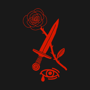 Rose, Dagger & Eye (Red) T-Shirt