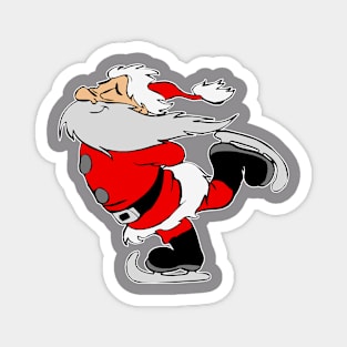 Santa Claus Ice Skating Magnet