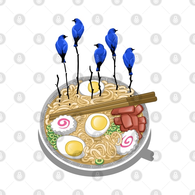 Ramen  blue birds tree by albertocubatas