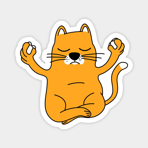 Cat Yoga Magnet by Foxxy Merch