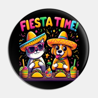 funny cat dog taco Time Cinco de mayo Pin