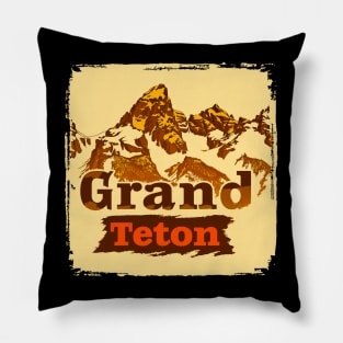 Grand Teton - vintage Pillow