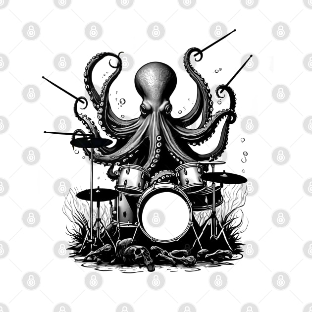 Drummer Octopus by dnacreativedesign