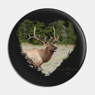 Rocky Mountain Elk - Heart Shape Pin