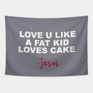 Jesus Hip Hop Valentine (White Text) T-Shirt Tapestry