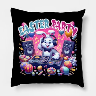 Easter Party Bunny DJ Hip Hop Dancing Music Pillow