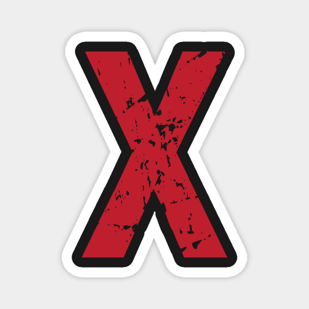 Famous X - Red Monogram Letter Magnet by GDCdesigns