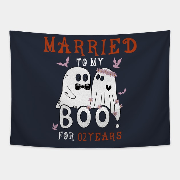 Funny 02nd Wedding Anniversary October 02nd Anniversary Tapestry by YOUNESS98