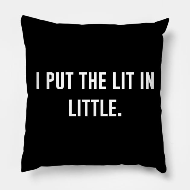 I Put The Lit In Little Pillow by produdesign