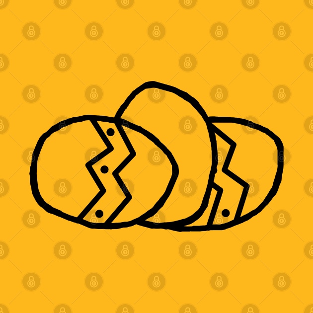 Three Easter Eggs in Black - Easter Eggs - T-Shirt