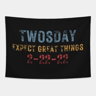 2-22-22 Expect Great Things Twosday, Funny Math 2nd Grade Students Rainbow Tapestry