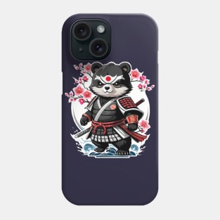 Japanese Samurai Bear Tattoo, Kawaii Ninja Bear Phone Case